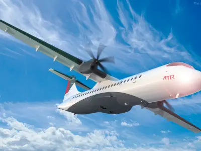 Regional Passenger Aircraft ATR 72-600 in Flight 