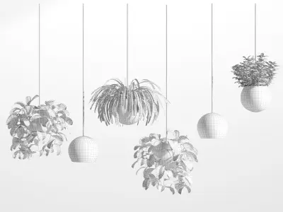 Hanging metal plant pot 3D model