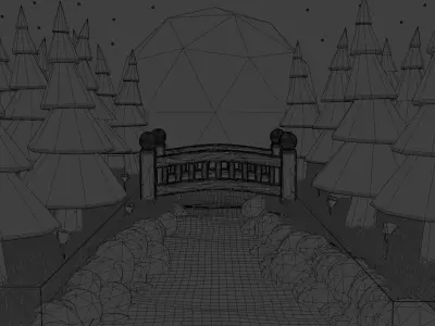 Fantasy Forest Moonlight 3D model