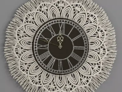 macrame clock 03 3D model