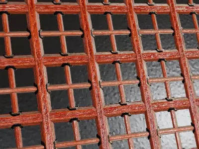 Red Wood Window Lattice Texture