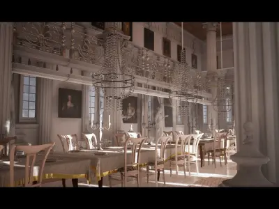 PalaceHall Low-poly 3D model