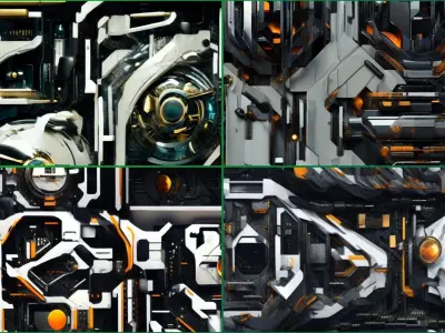 20 Seamless Sci-fi Patterns - Modular Texture Texture