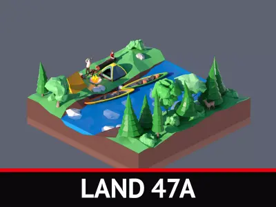 land 47A Low-poly 3D model