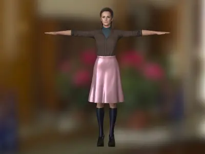 crowd sets Low-poly 3D model