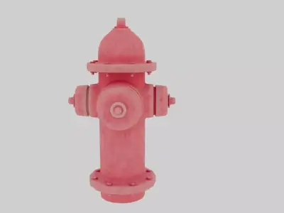 An old fire hydrant Low-poly 3D model
