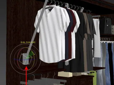 Wardrobe modern sliding doors 3D model
