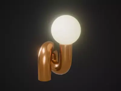 Twisted Ball Table Lamp Low-poly 3D model