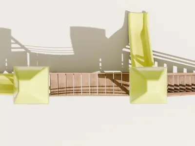 Playground castle with a slide Low-poly 3D model