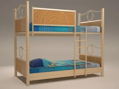 Bunk Bed Low-poly 3D model