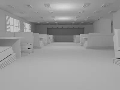 fast food interior no material 3D model