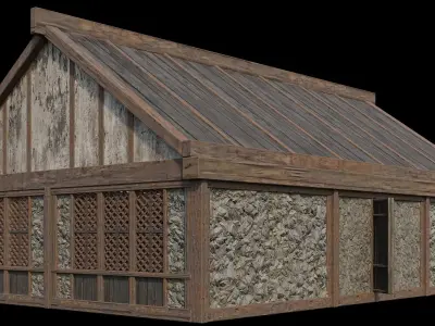 Medieval Houses 38- 4K Textures Game Ready Low-poly 3D model
