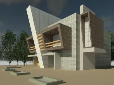 Modern Building has more than one use   3D model