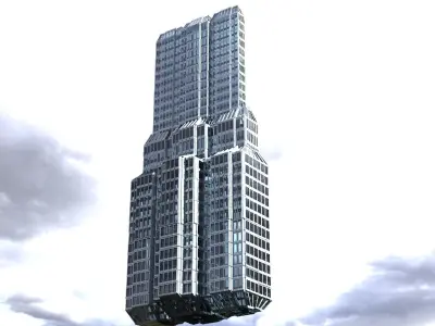 Cyberpunk Tower Grid politicians tower 2 designs 3D model