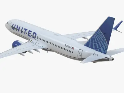  United Airlines Boeing 737 MAX 8 in Flying 