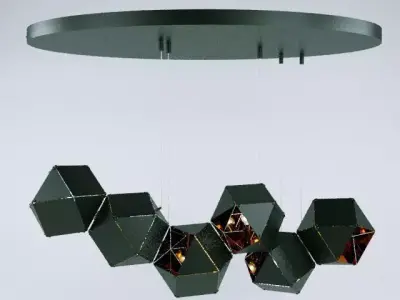 hanging chandelier WUNDERLICHT LOFT 3D model