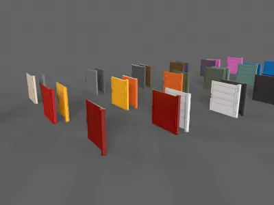 PBR Metal Gate C2 Low-poly 3D model