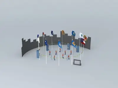 Burning Man Theme Camp concept Free 3D model