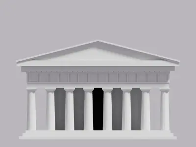 Greek The Parthenon Low-poly 3D model