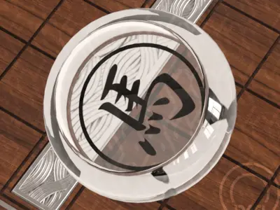 Chess Chinese XiangQi Glass Crystal MASKED and ENGRAVED 3D model