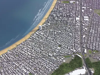 Praia Grande - 3D City Model Low-poly 3D model