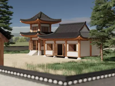 Procedual Hanok Builder fo BLENDER 3D model