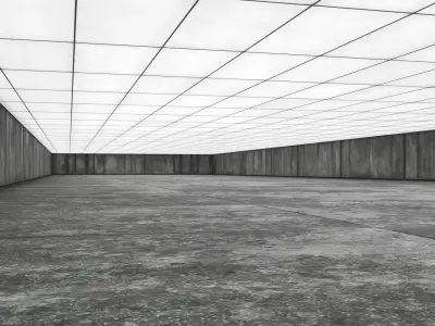 Concrete Garage Interior Low-poly 3D model