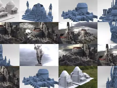 Ancient Arena architecture  Collection 3D Model Pack
