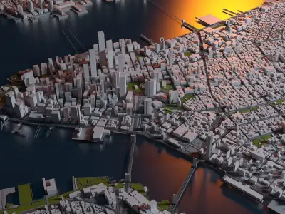 New York City Map Manhattan 3D model
