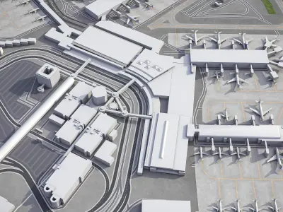 Rome - Fiumicino International Airport Leonardo da Vinci - FCO Low-poly 3D model