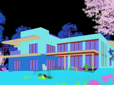 House Eli Exterior Scene low poly Low-poly 3D model