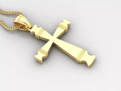 Light Gold 18K Cross Pendant 2CP091 3D print model