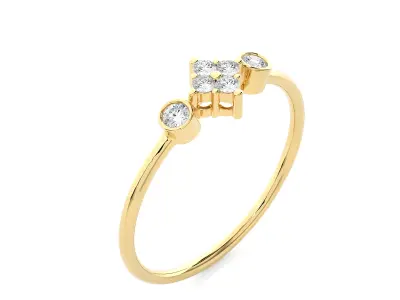 Light Minimalist Diamond Ring 3D print model