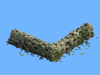 Rui wall - stone wall 3D model