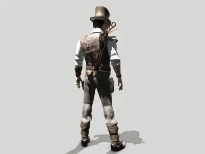 Steampunk Man Low-poly 3D model