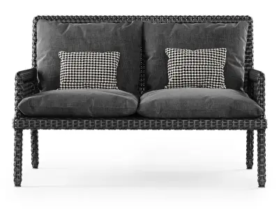 Rattan two-seater sofa DR52  3D model