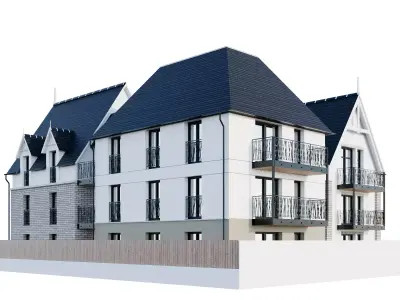 Modern European Gable House Low-poly 3D model