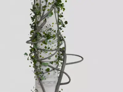 Pillar Overgrown by Vines 3D model
