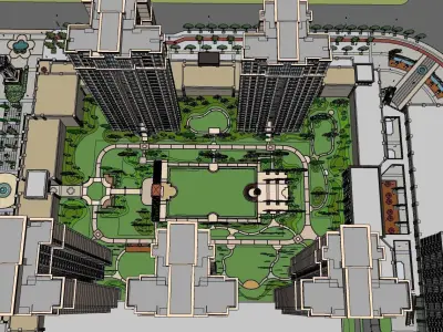 residential city master plan 3D model