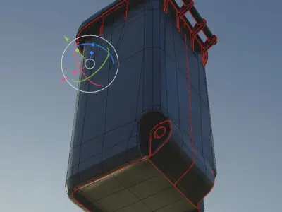 Rigged Residual Waste Can 120L -Low-Poly-Version- Low-poly 3D model