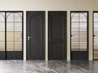 French retro style doors 3D model