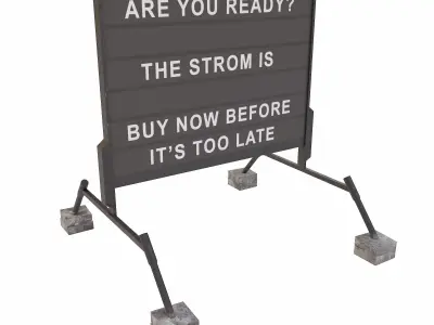 Road side information board 3d model Low-poly 3D model