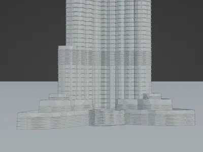 Burj Khalifa Dubai Low-poly 3D model