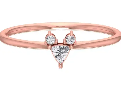 Solitaire Women Light Weight Band Ring 3D print model 30