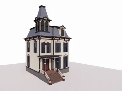 Victorian House 3-Story - small 3D model
