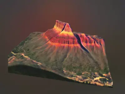 Arizona Mesa Mountain 3D print model