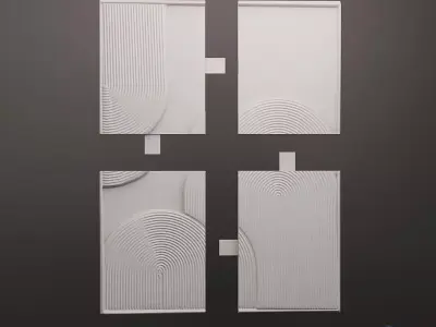 Modern Abstract Arches Wall Art - Modular 3D Decorative Panel  Free 3D print model