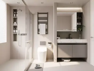 Bathroom full scene 3D model 3D model