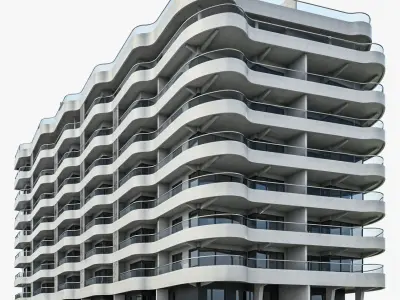 Modern Apartment Building 04 Low-poly 3D model