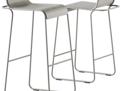 Flow Aluminium Stool by True Design 3D model